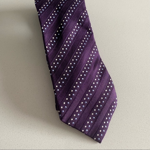 Balmain 100% Silk Purple Tie - Picture 4 of 5